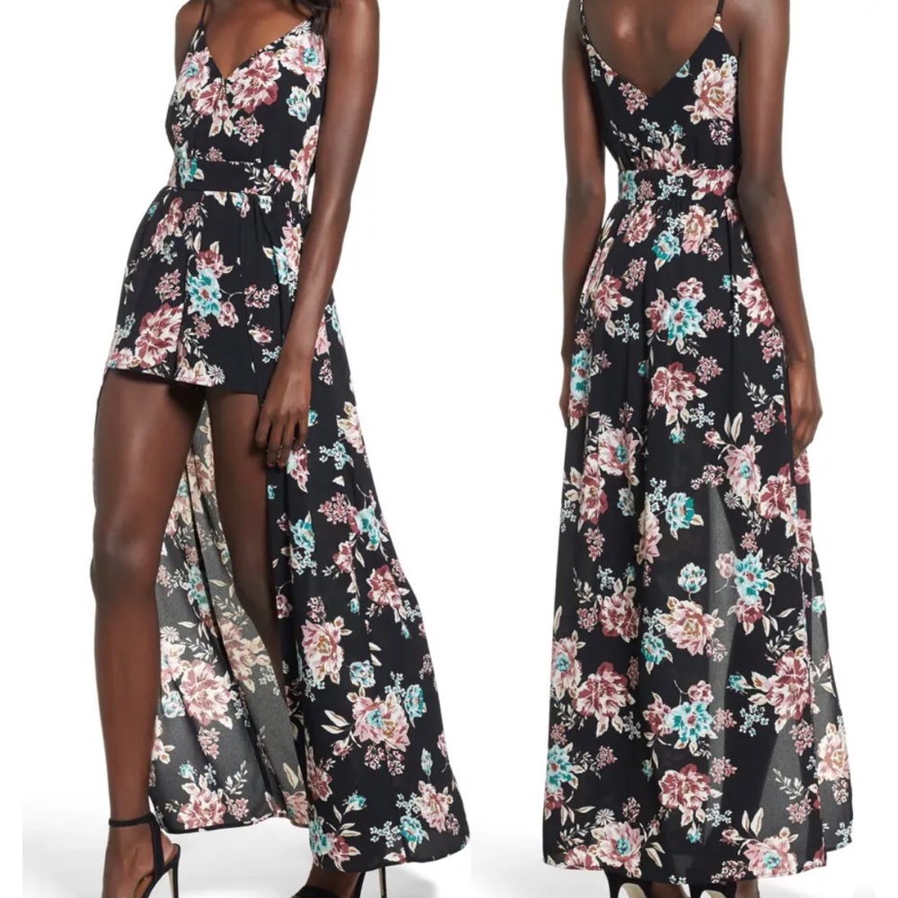 BP. Floral Print Maxi Romper
